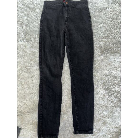 Vintage Guess Gold Triangle Black Jeans. 27 Inseam Waist 28. Comfortable - Picture 1 of 11